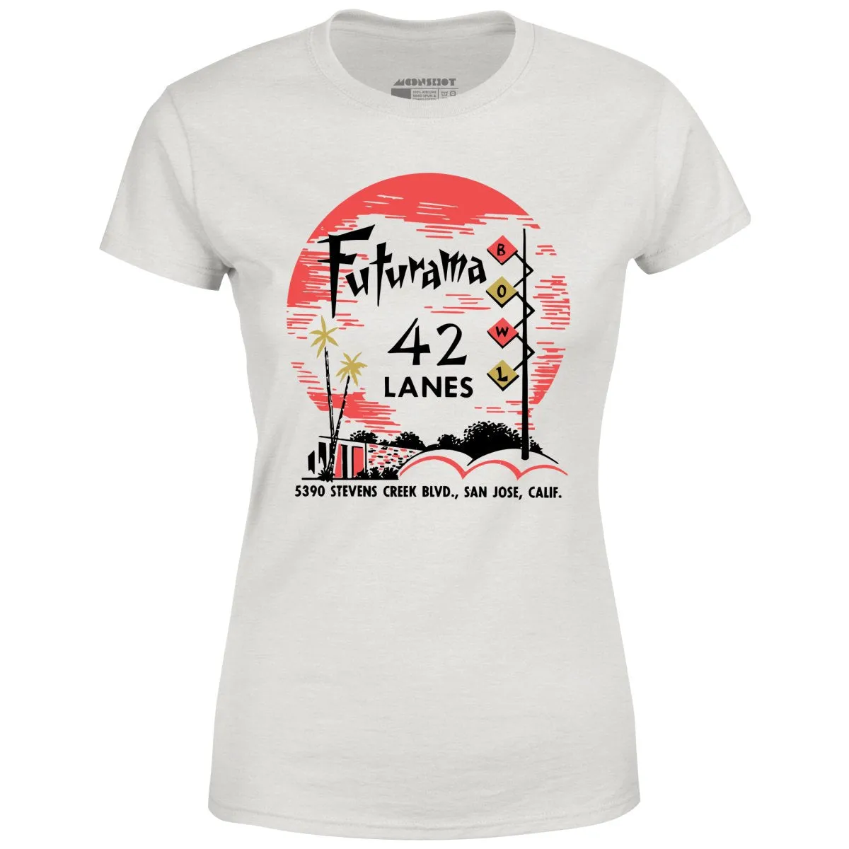 Futurama Lanes - San Jose, CA - Vintage Bowling Alley - Women's T-Shirt