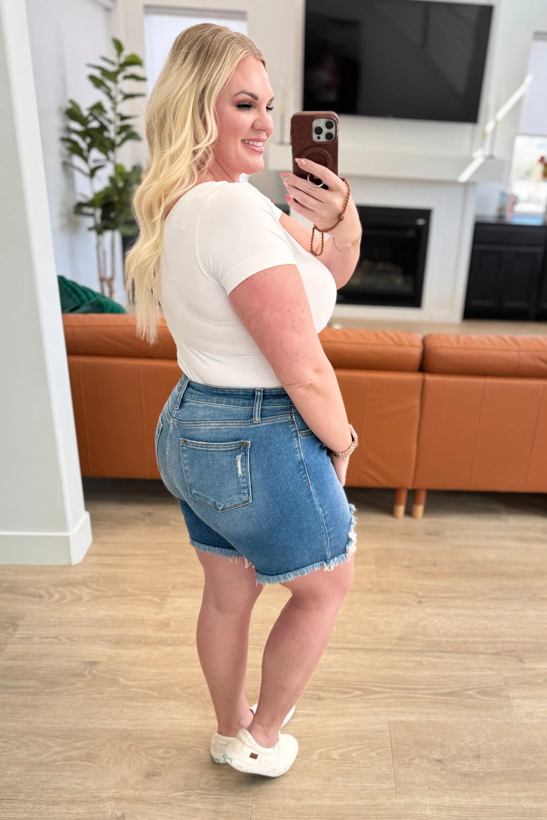 Gertrude Mid Rise Distressed Cutoff Shorts
