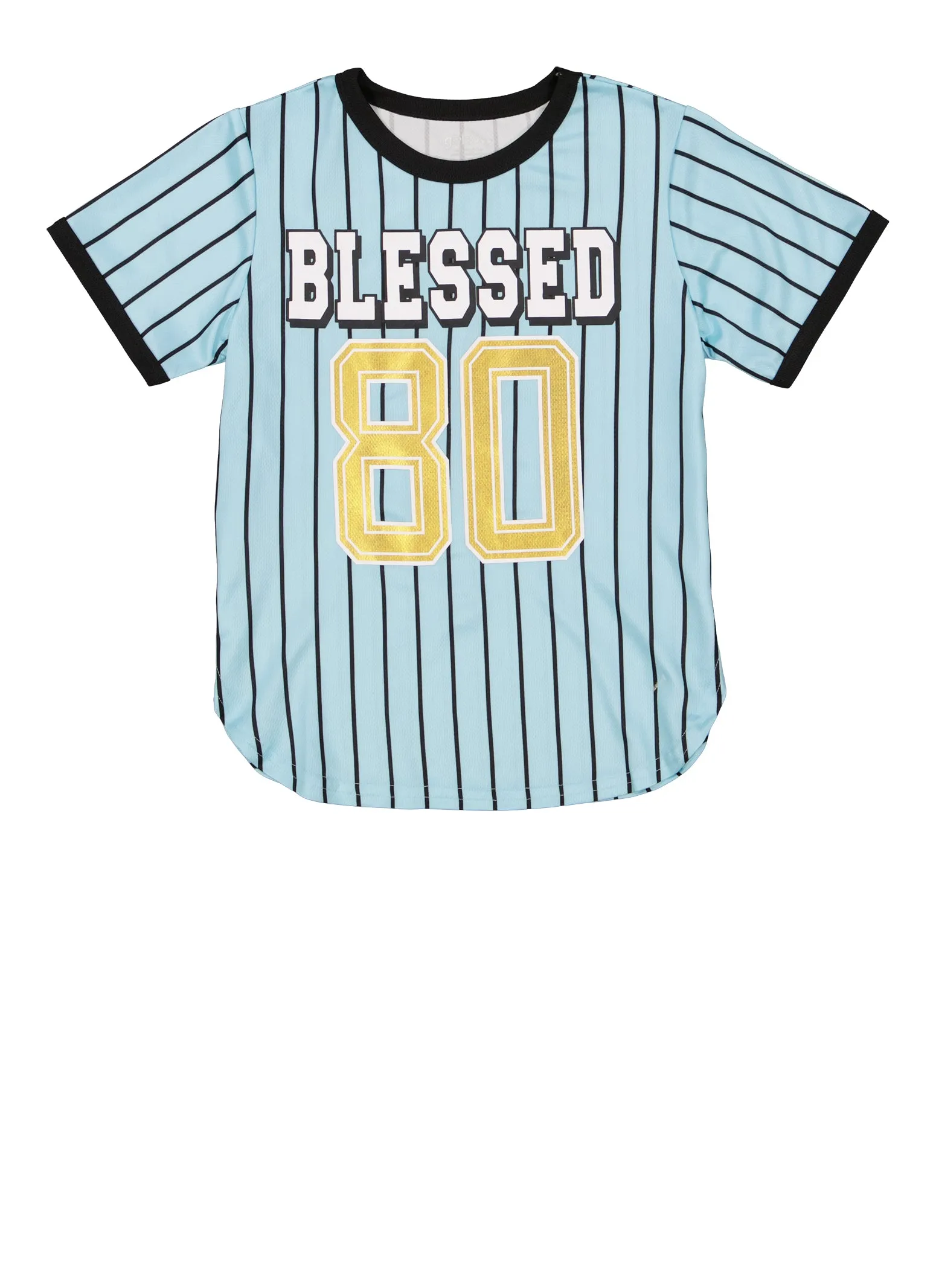 Girls Blessed 80 Graphic Baseball Jersey