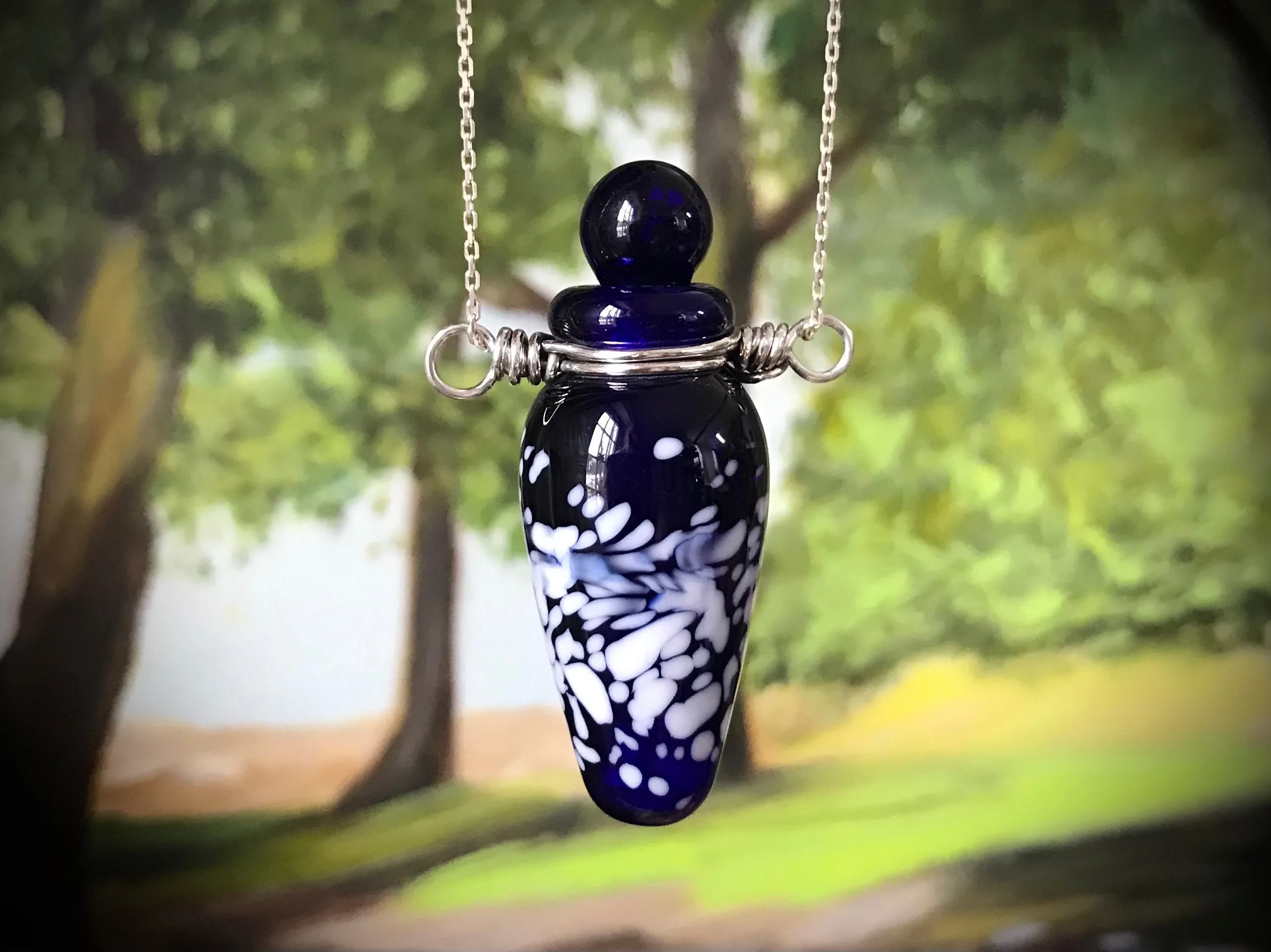 Glass Bottle Urn Necklace For Cremation Ashes