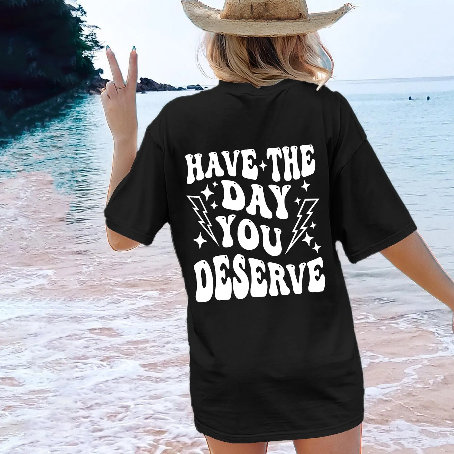 Graphic Tshirts for Women: Have The Day You Deserve Shirt Funny Skeletons Shirts Casual Graphic Tees Tops