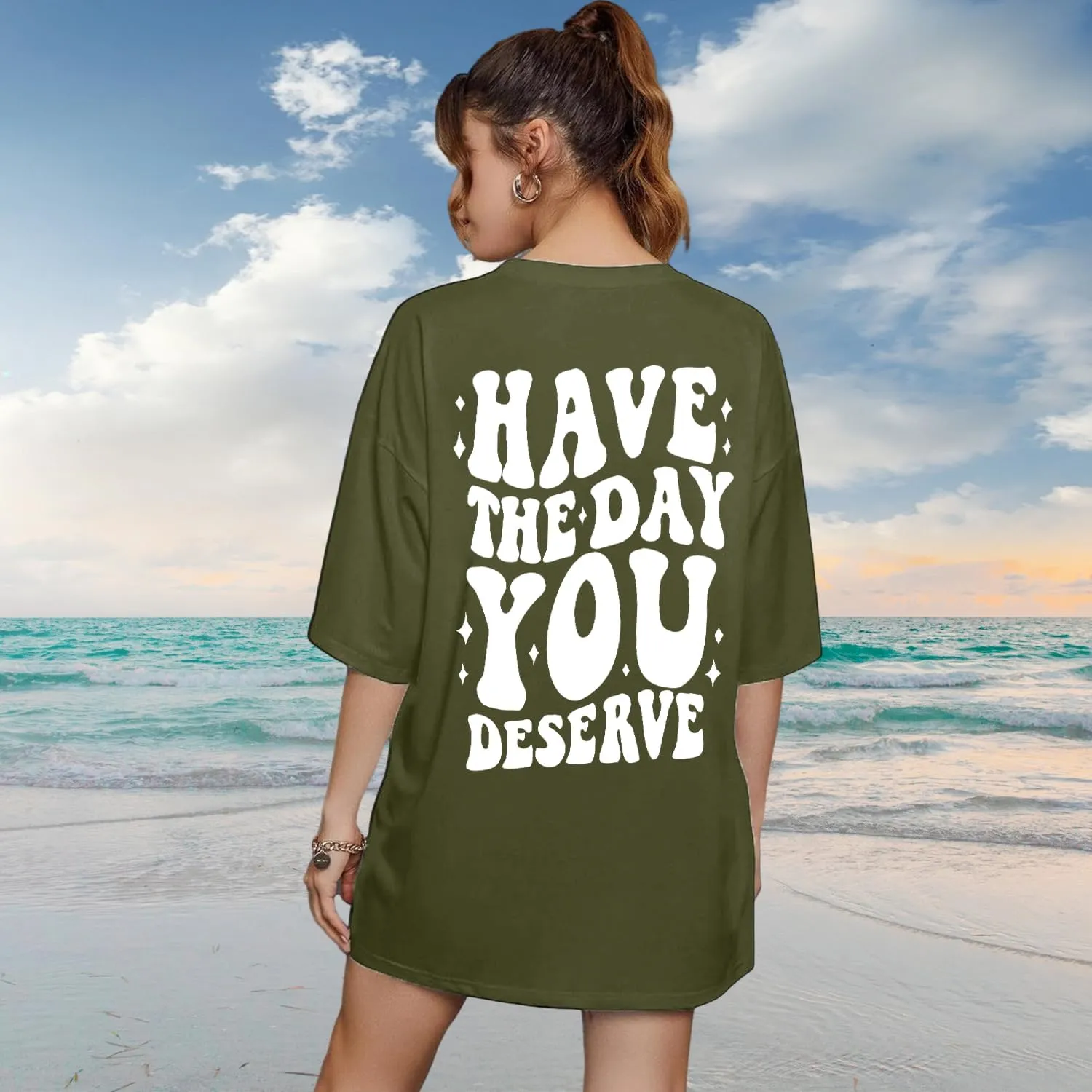 Graphic Tshirts for Women: Have The Day You Deserve Shirt Funny Skeletons Shirts Casual Graphic Tees Tops