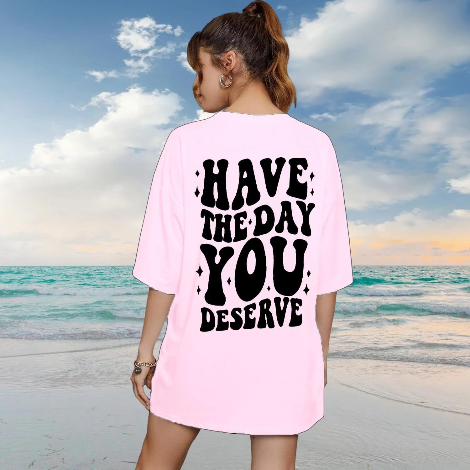 Graphic Tshirts for Women: Have The Day You Deserve Shirt Funny Skeletons Shirts Casual Graphic Tees Tops
