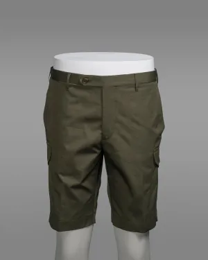 Green cotton bermuda cargo