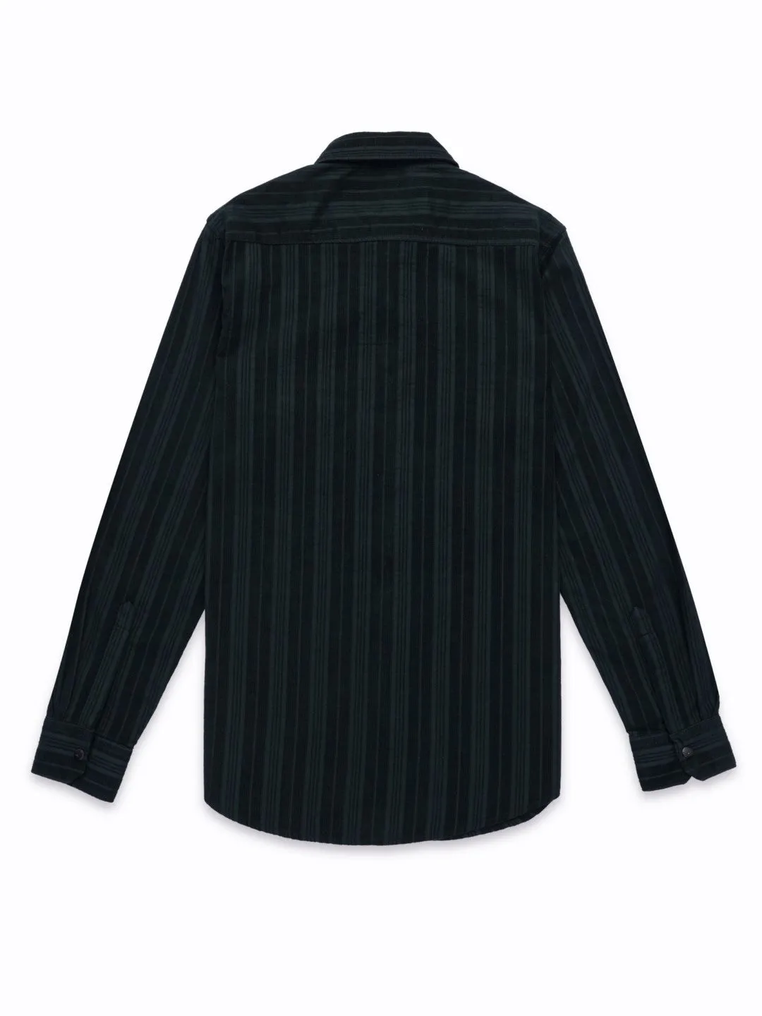 Green Striped Corduroy Shirt