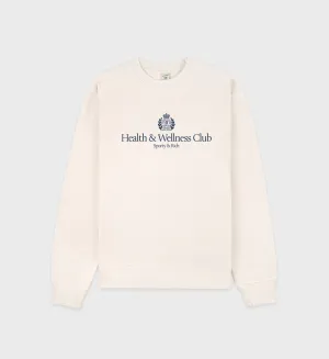 H&W Crest Crewneck - Cream/Navy
