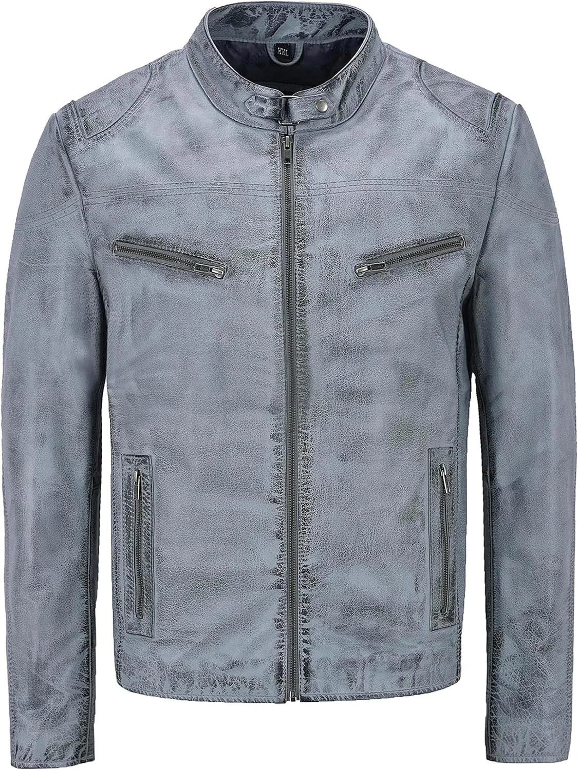 HANDSY Leather Jackets For Men - Leather Motorcycle Jacket Men -leather Biker Jacket Men - Real Leather Jackets For Men