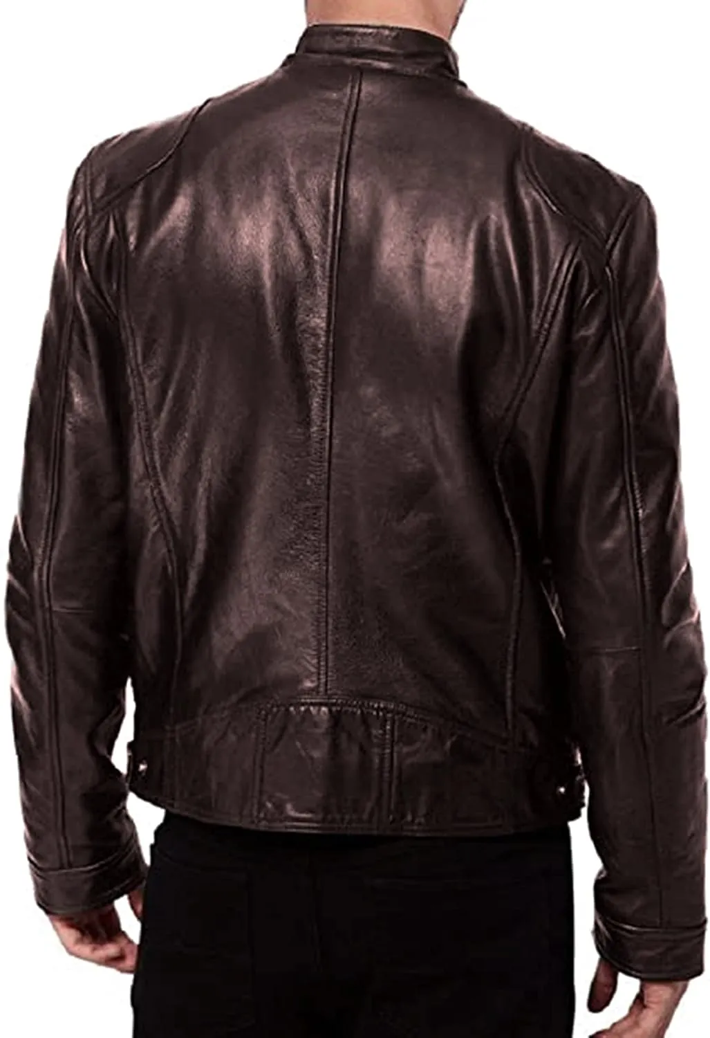 HANDSY Leather Jackets For Men - Leather Motorcycle Jacket Men -leather Biker Jacket Men - Real Leather Jackets For Men