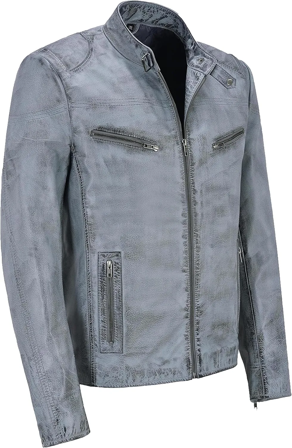HANDSY Leather Jackets For Men - Leather Motorcycle Jacket Men -leather Biker Jacket Men - Real Leather Jackets For Men