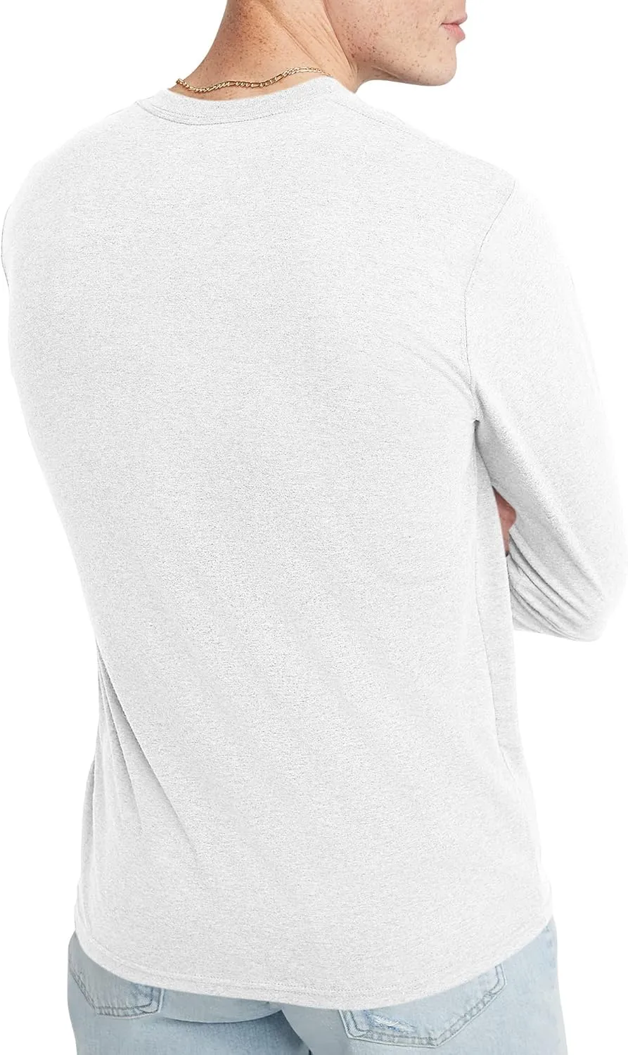 Hanes Originals Men's Tri-Blend Long Sleeve Henley T-Shirt, Lightweight Long Sleeve Tee