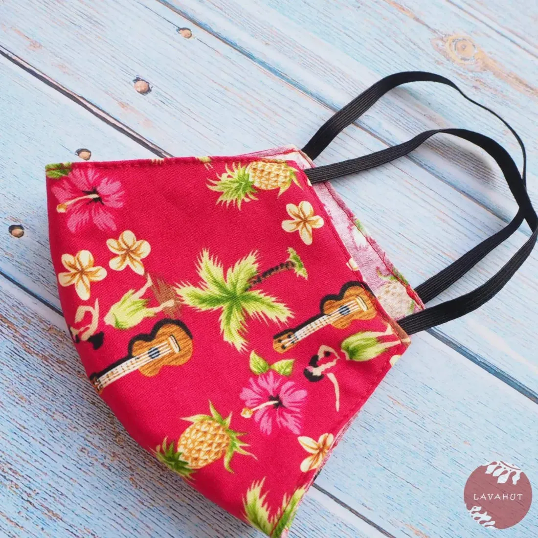 Hawaiian Face Mask • Red Hula Girl