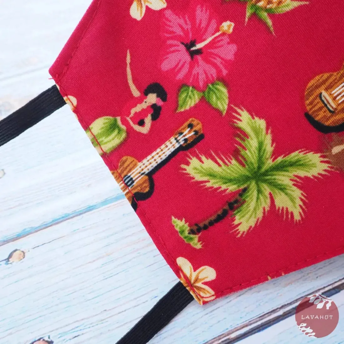 Hawaiian Face Mask • Red Hula Girl