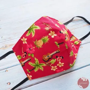 Hawaiian Face Mask • Red Hula Girl