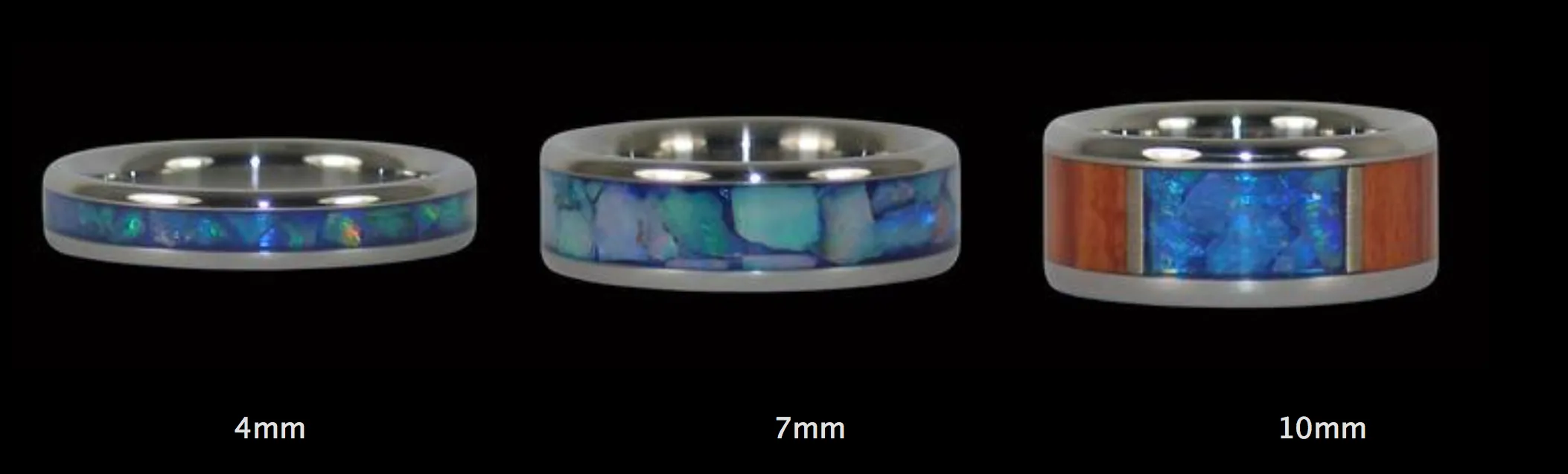 Hawaiian Fire Koa Titanium Ring Band