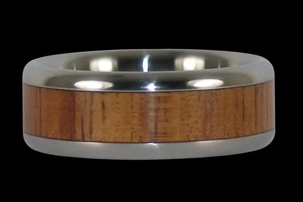 Hawaiian Fire Koa Titanium Ring Band