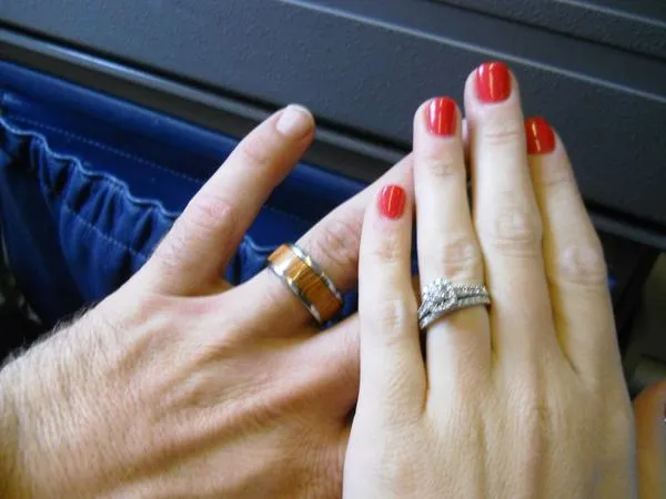 Hawaiian Fire Koa Titanium Ring Band