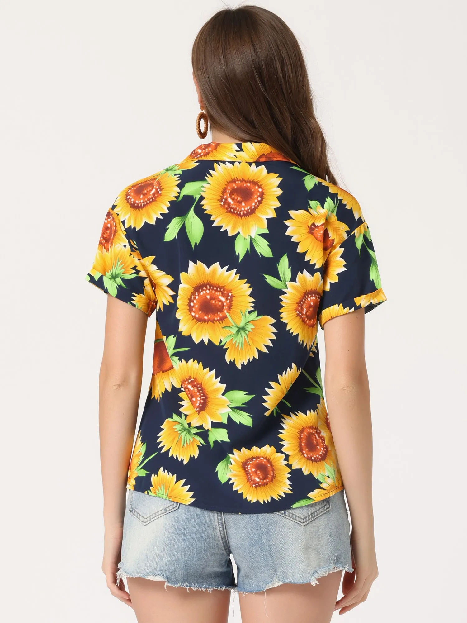 Hawaiian Floral Leaves Tropical Button Down Shirt