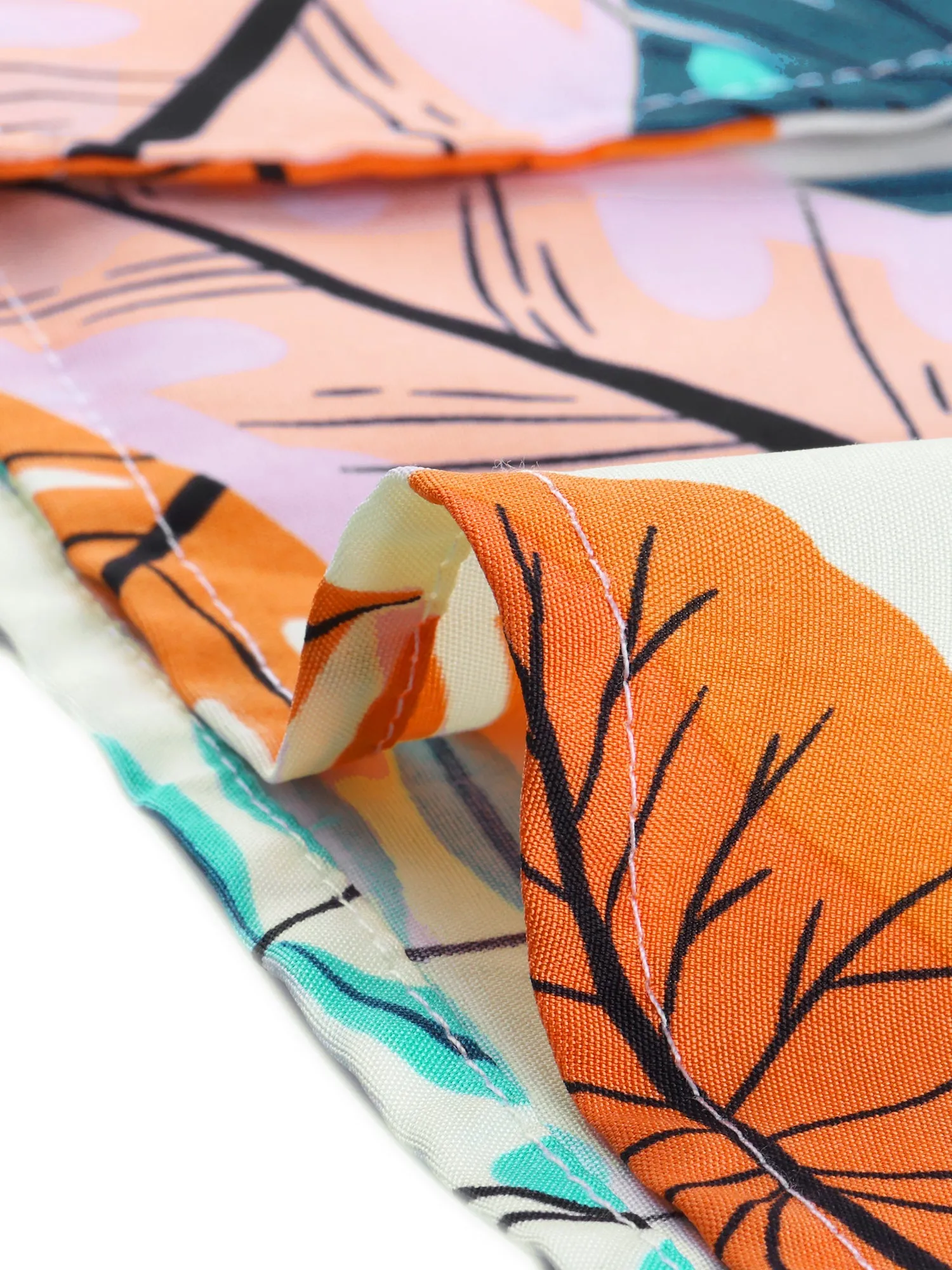 Hawaiian Floral Leaves Tropical Button Down Shirt