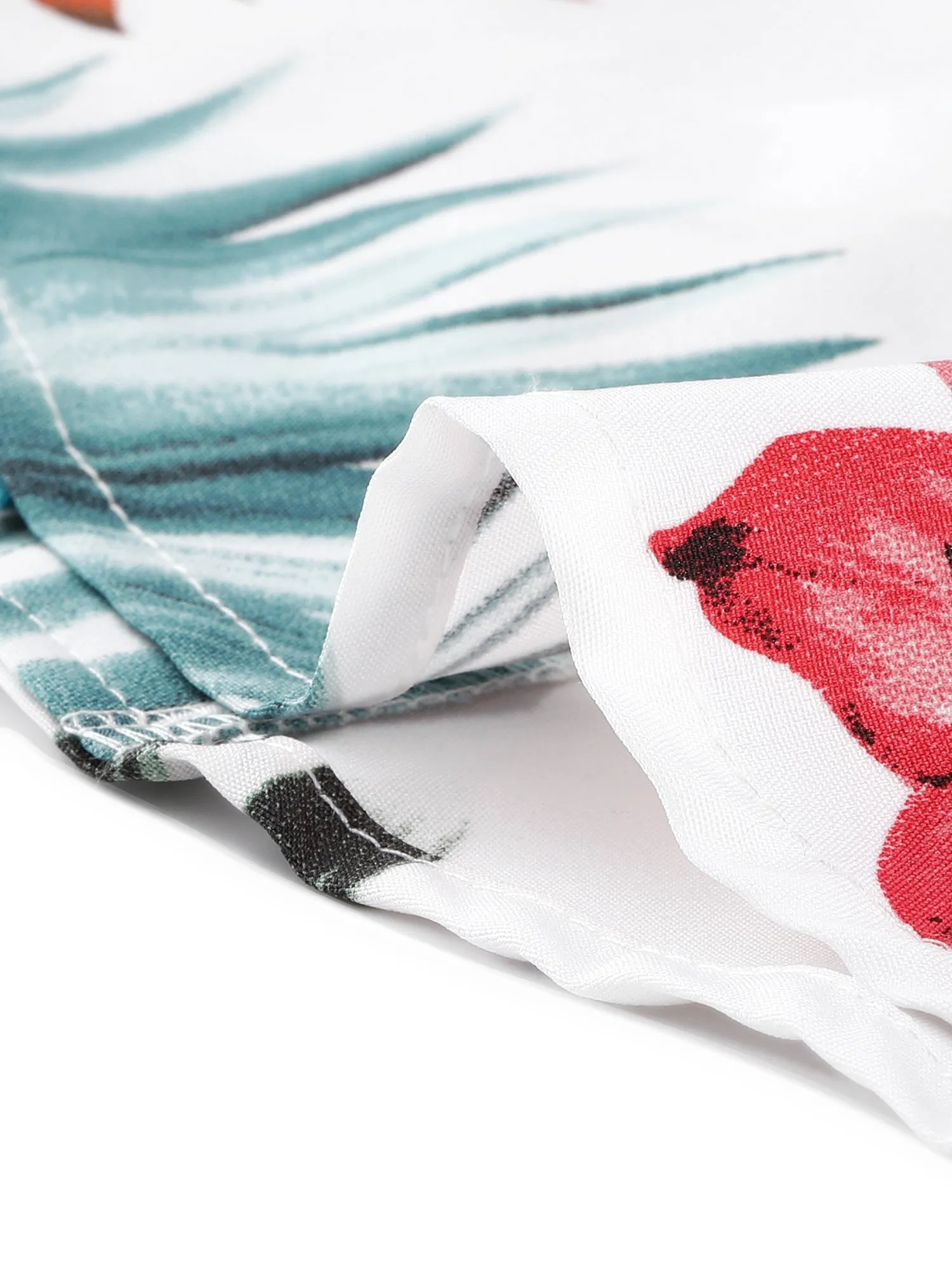 Hawaiian Floral Leaves Tropical Button Down Shirt