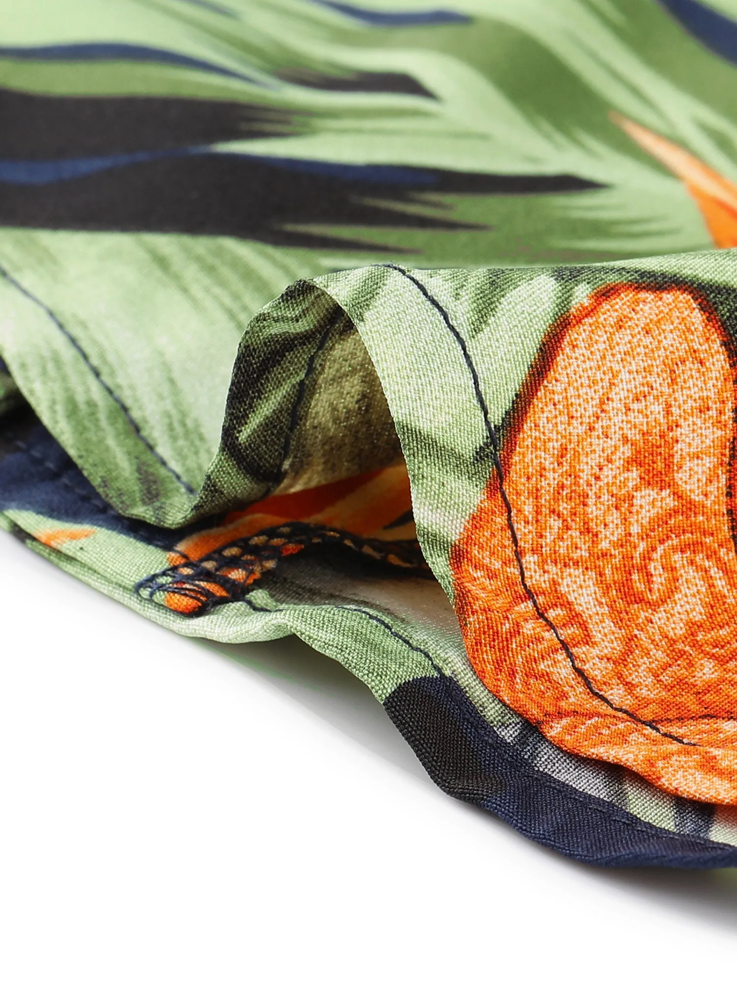 Hawaiian Floral Leaves Tropical Button Down Shirt