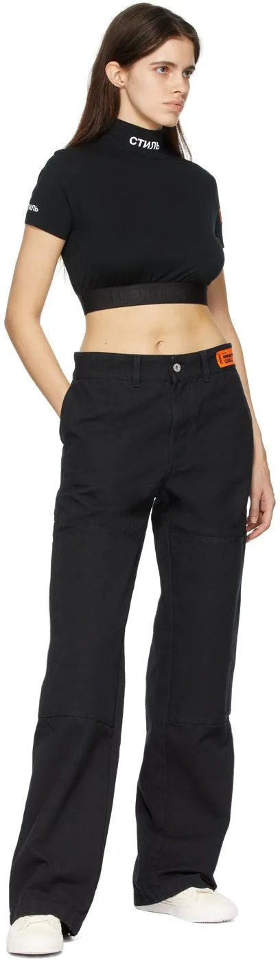 Heron Preston Black Spray Chino Trousers