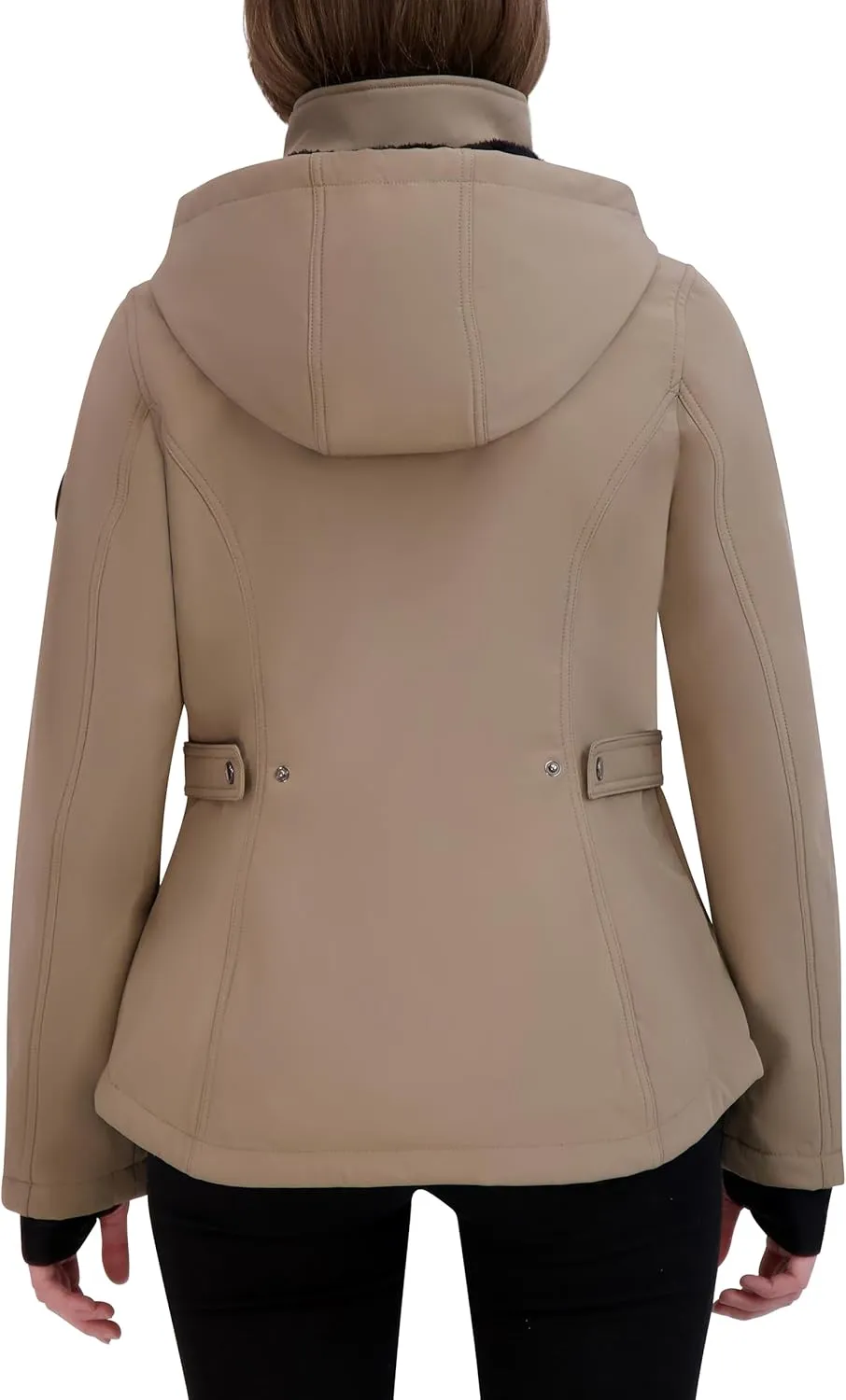 HFX Women's Softshell Power Stretch Fur Lining Jacket with Adjustable Hood