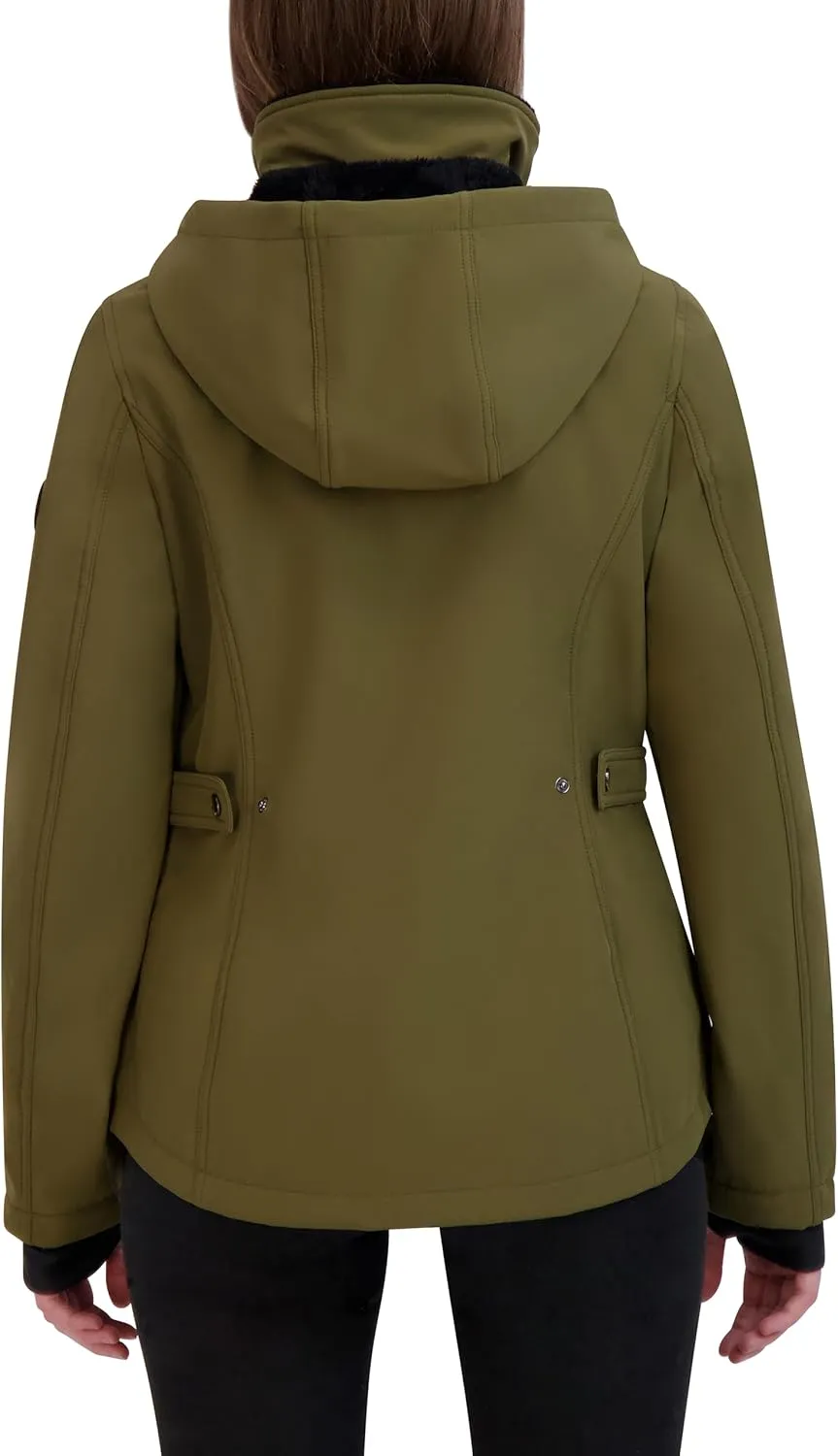 HFX Women's Softshell Power Stretch Fur Lining Jacket with Adjustable Hood