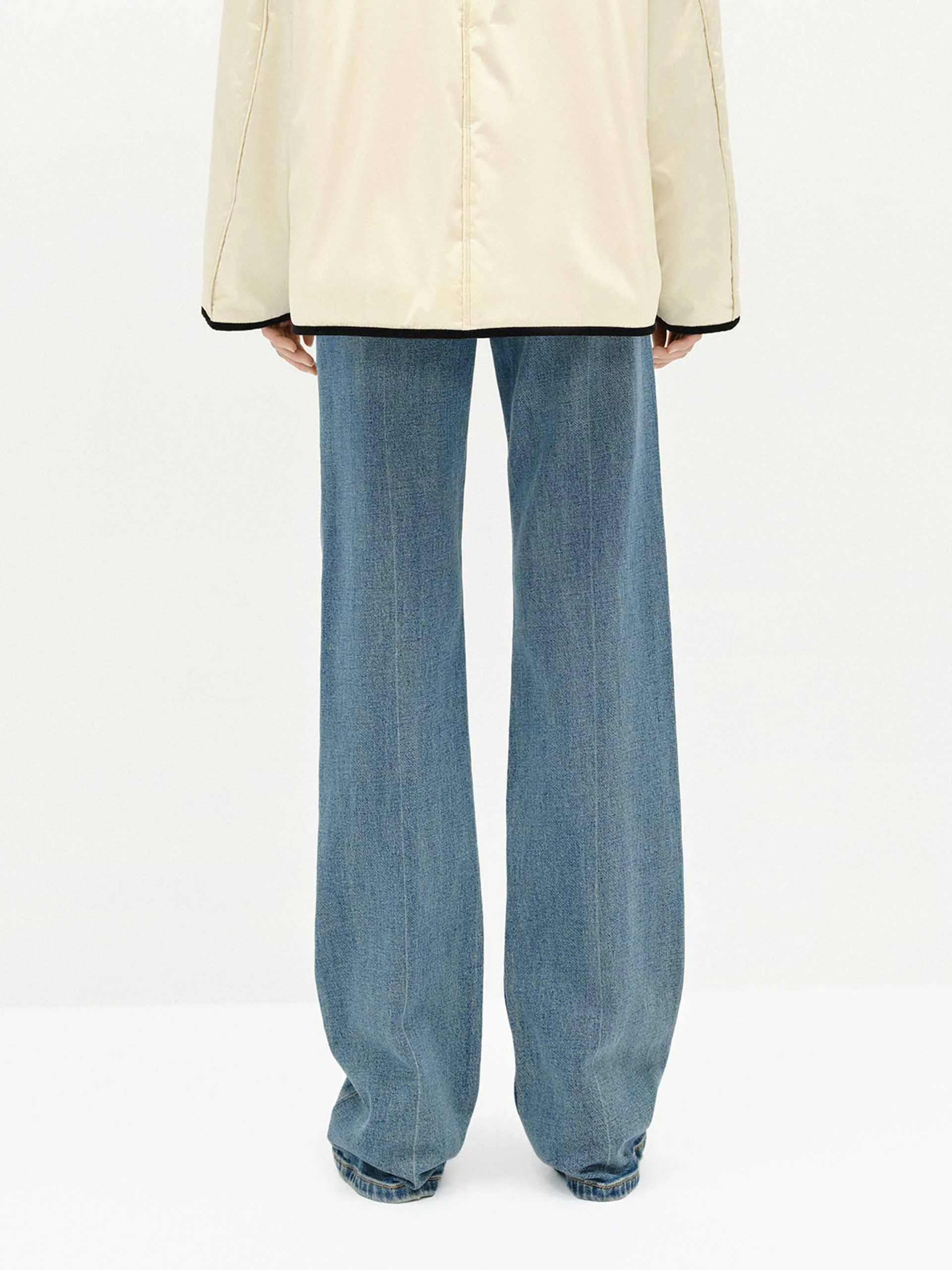 High Rise Blue Straight Jeans
