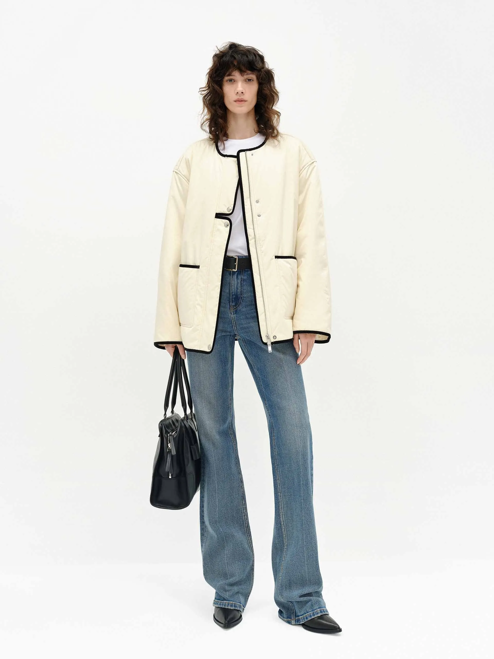 High Rise Blue Straight Jeans