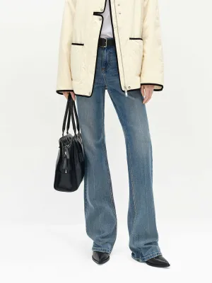 High Rise Blue Straight Jeans