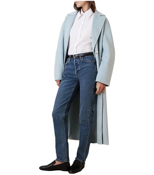 High-Rise Straight Jeans Blue