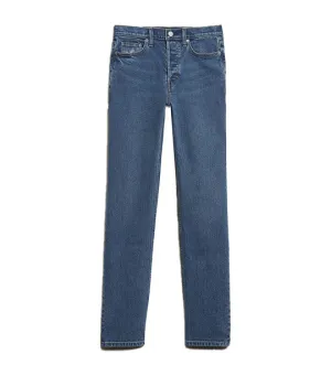 High-Rise Straight Jeans Blue