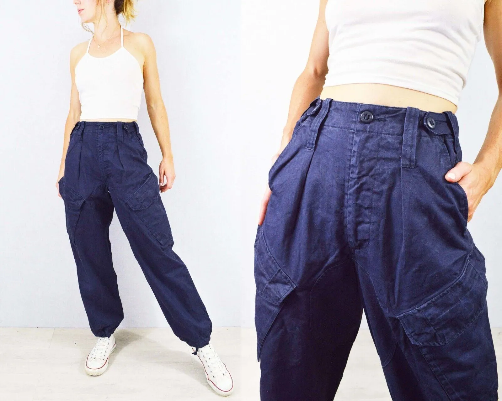 High Waisted British Cargo Pants