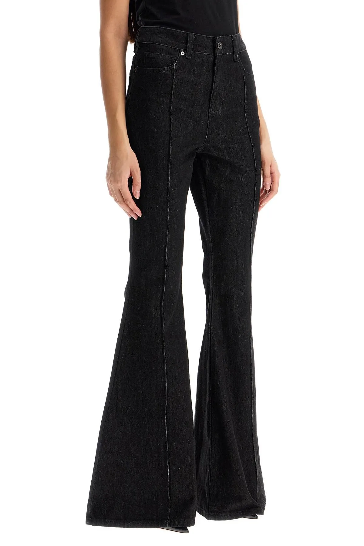 high-waisted flare jeans for RS25 823P B BLACK