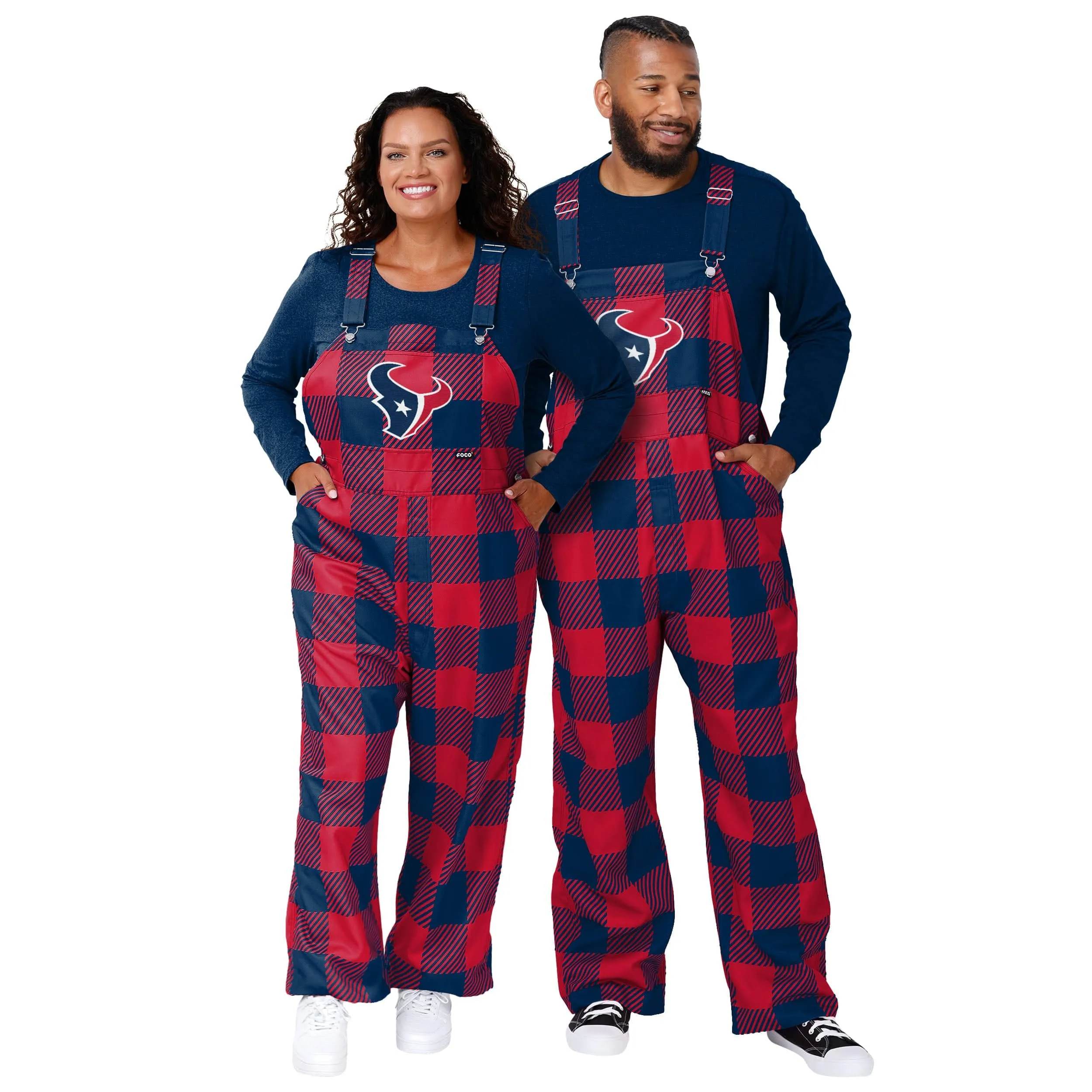 Houston Texans NFL Womens Plaid Bib Overalls