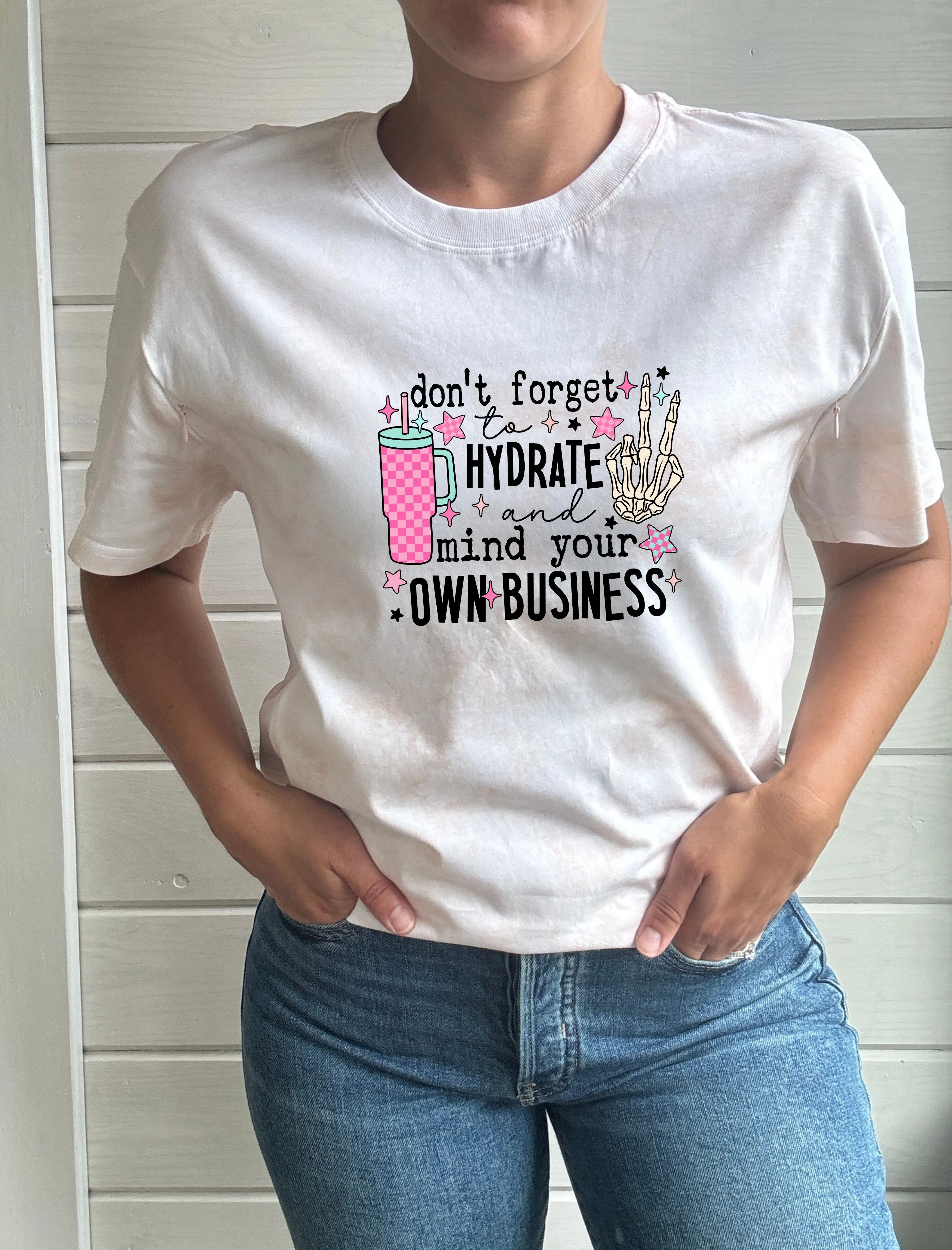 Hydrate & Mind Your Business Tie-Dye Comfort Tee