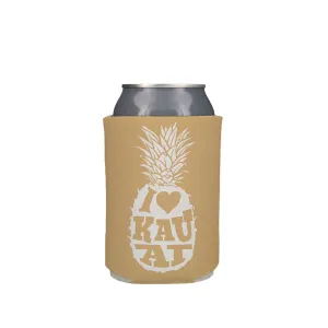 *I Love Kauai Pineapple Can Cooler, White