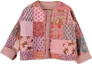 Indian Patchwork Cotton Jacket | Reversible Coat | Winter Quilted Cotton Jacket for Women