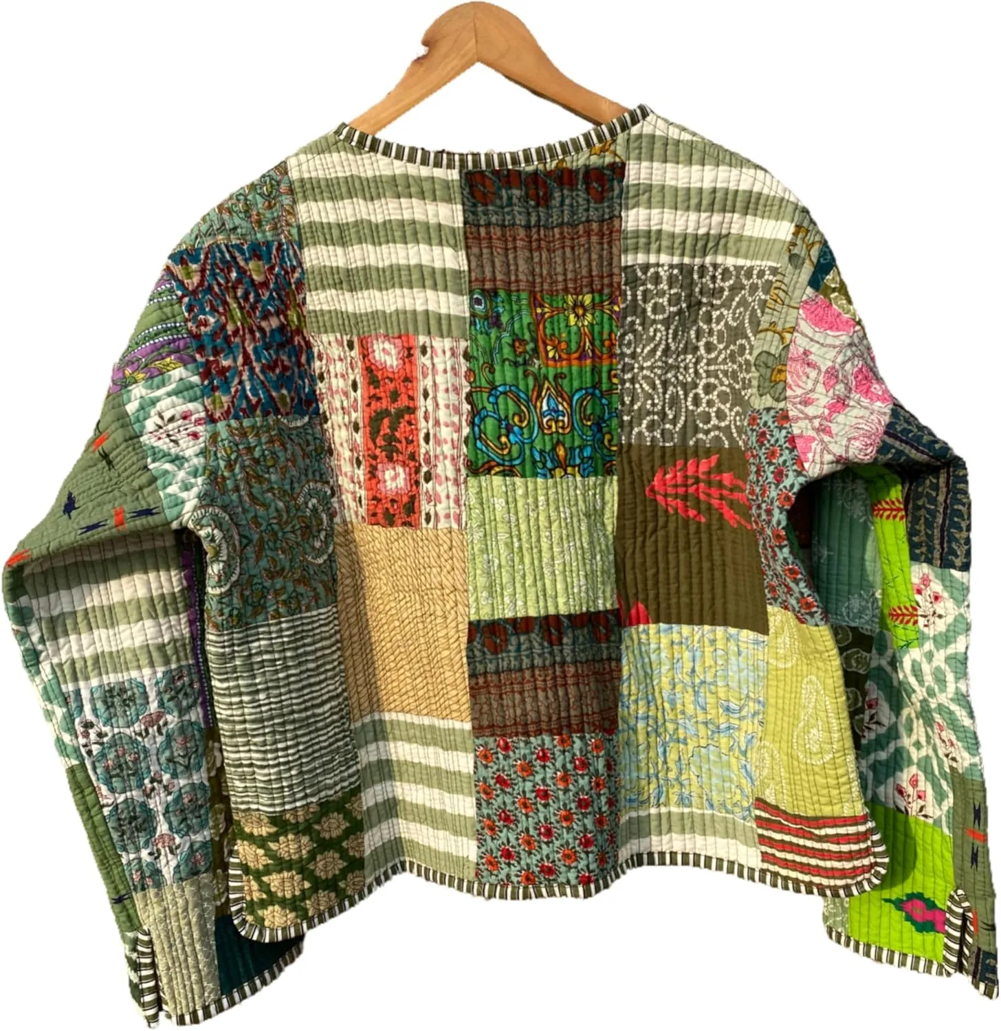 Indian Patchwork Cotton Jacket | Reversible Coat | Winter Quilted Cotton Jacket for Women