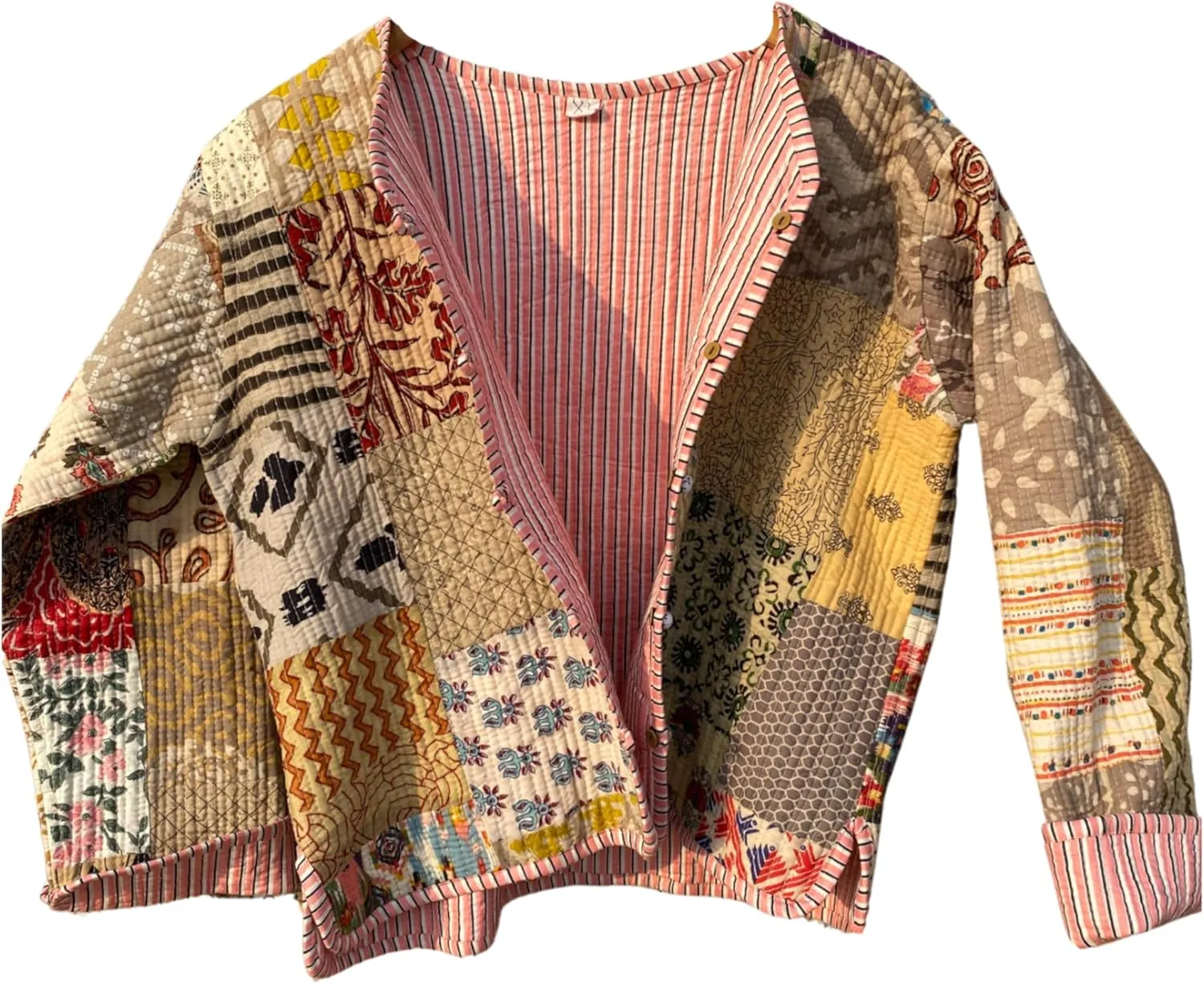 Indian Patchwork Cotton Jacket | Reversible Coat | Winter Quilted Cotton Jacket for Women