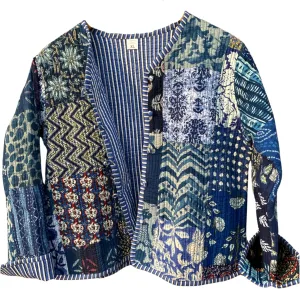 Indian Patchwork Cotton Jacket | Reversible Coat | Winter Quilted Cotton Jacket for Women