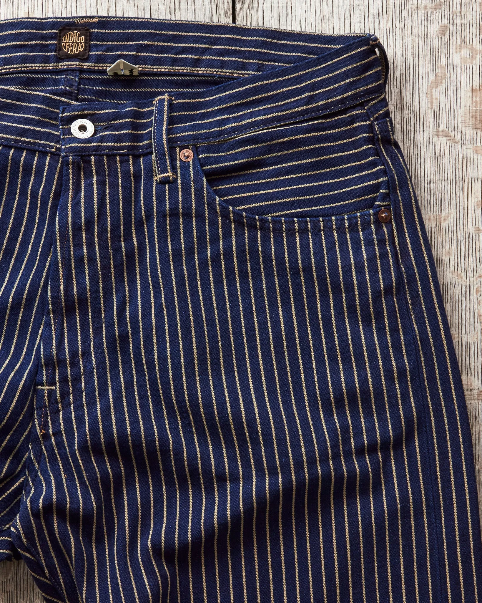 Indigofera Kirk Pants Single Stripe 12oz Hickory Twill