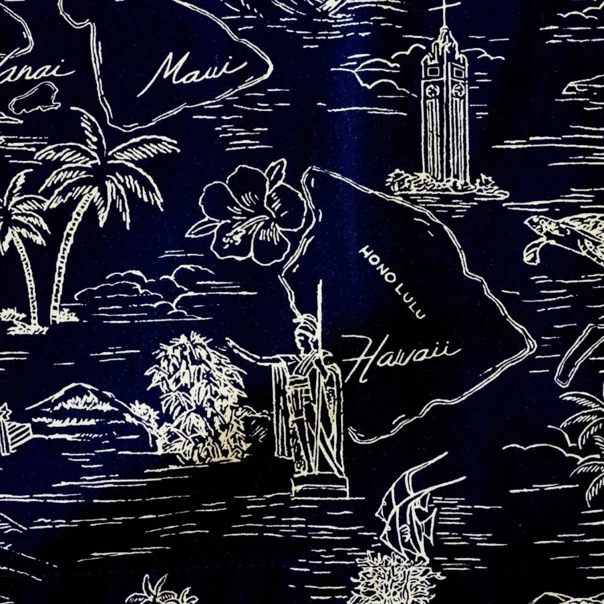 island cruise black hawaiian rayon shirt