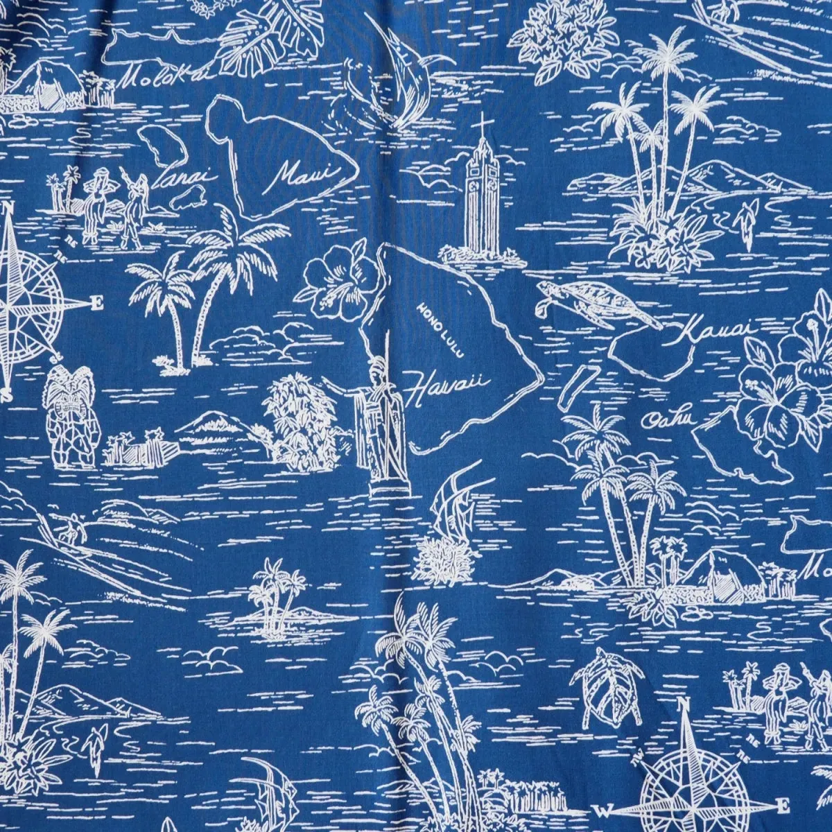 island cruise blue hawaiian rayon shirt
