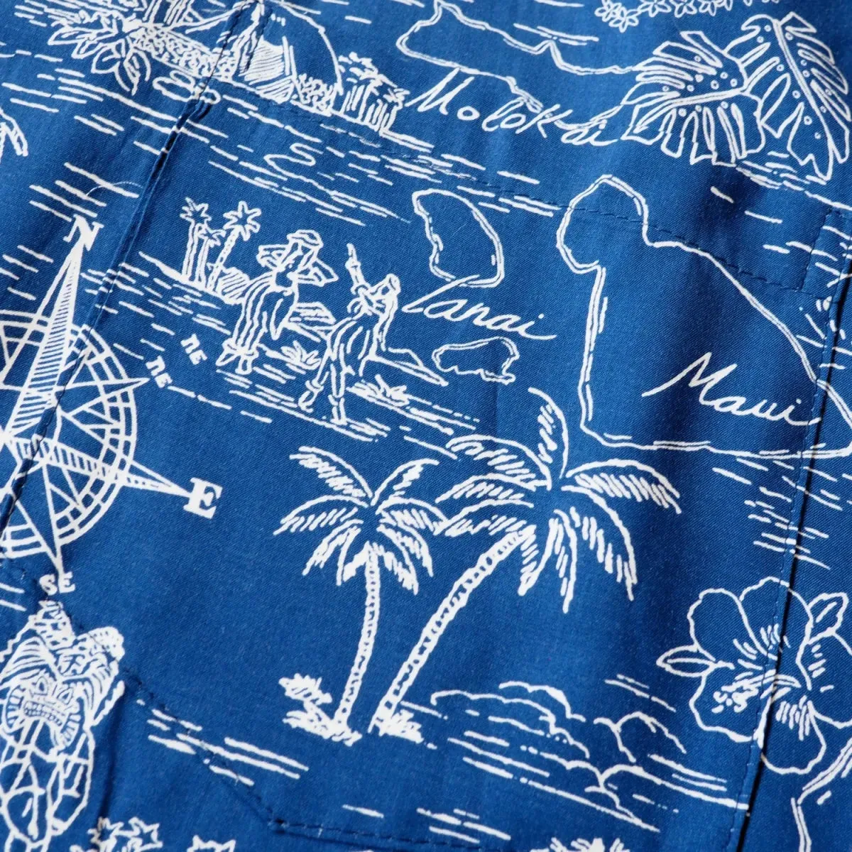 island cruise blue hawaiian rayon shirt