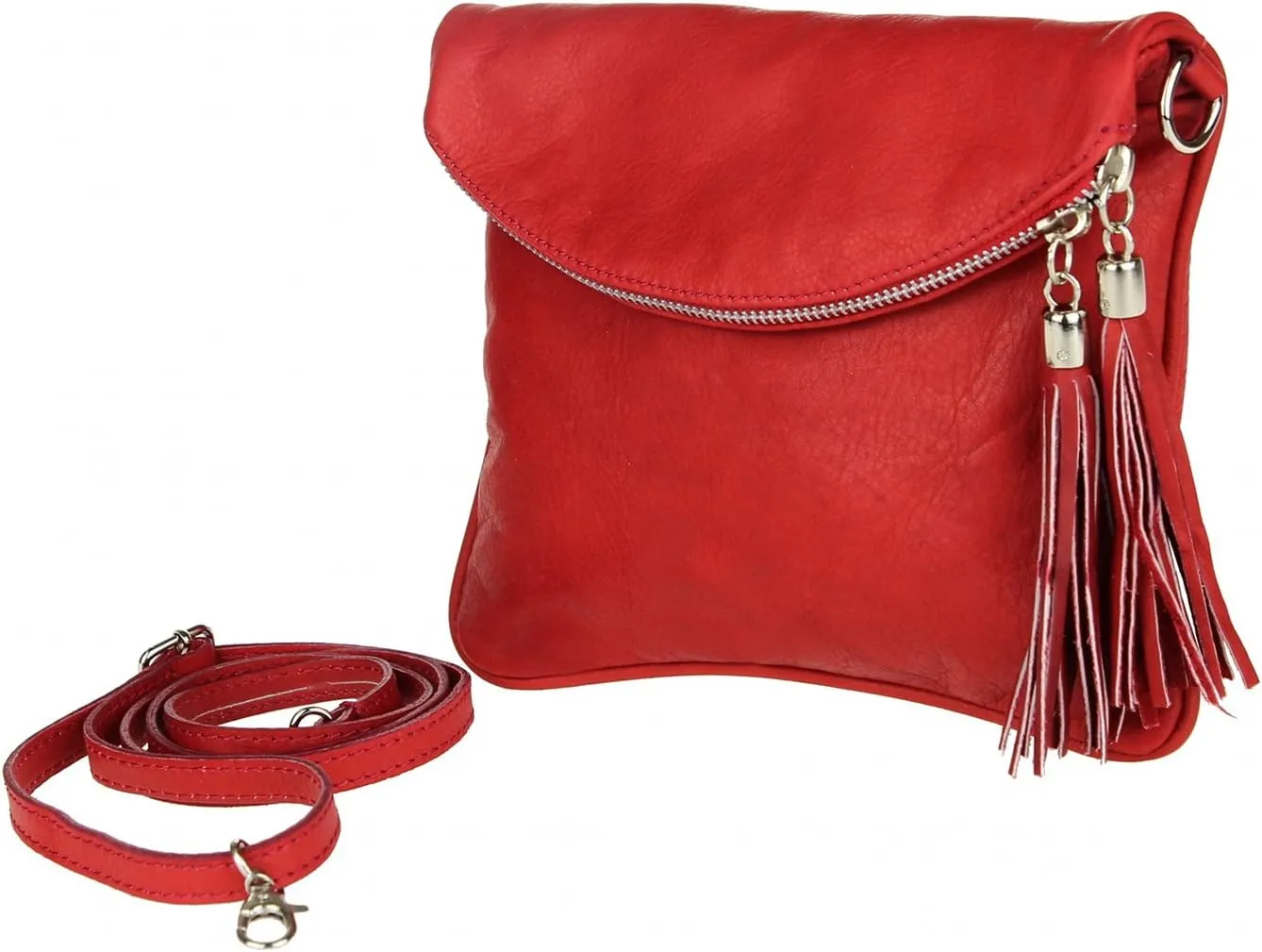 Italian Women's Fringe Leather Nappa Leather Ladies Bag Leather Bag Shoulder Bag Clutch