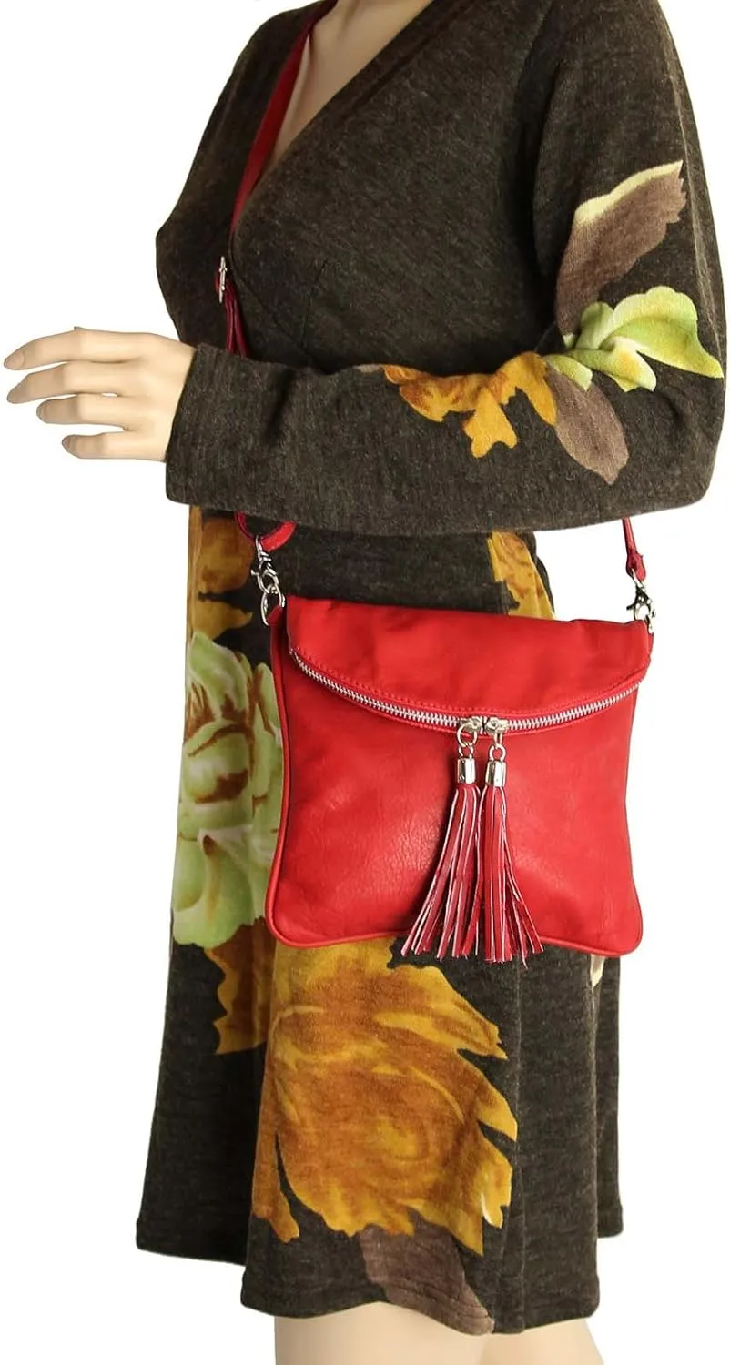 Italian Women's Fringe Leather Nappa Leather Ladies Bag Leather Bag Shoulder Bag Clutch