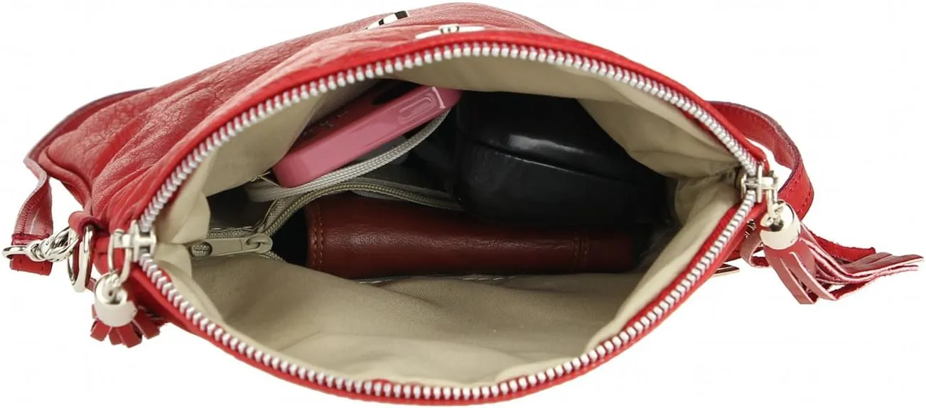 Italian Women's Fringe Leather Nappa Leather Ladies Bag Leather Bag Shoulder Bag Clutch
