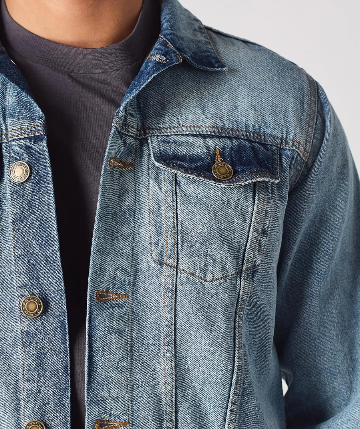Jean Jacket For Men - Classic Trucker Style Slim Fit Casual Outerwear Button Down Cowboy Cut - Men's Denim Jacket
