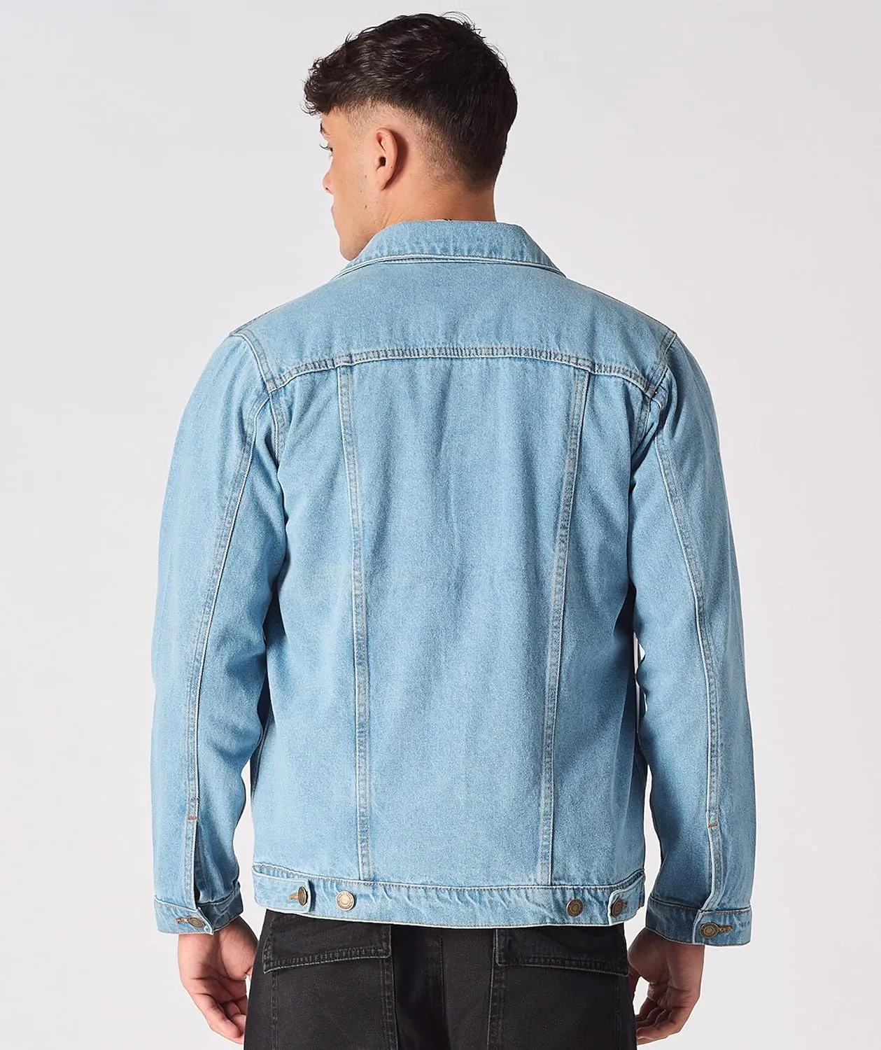 Jean Jacket For Men - Classic Trucker Style Slim Fit Casual Outerwear Button Down Cowboy Cut - Men's Denim Jacket